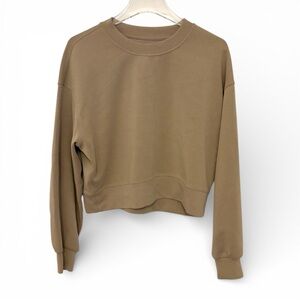 Lululemon Softstreme Perfectly Oversized Cropped Crew Beige Neutral